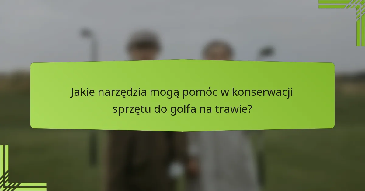 Jakie narzędzia mogą pomóc w konserwacji sprzętu do golfa na trawie?